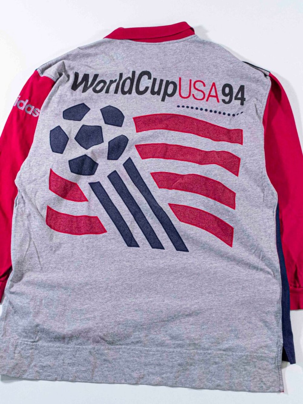 Vintage Adidas 1994 World Cup Polo Shirt XL Long Sleeve Color Block 90s